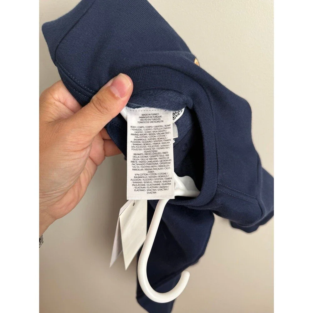 NWT Ralph Lauren Polo Bear 9mo Fleece Crewneck Coverall Navy